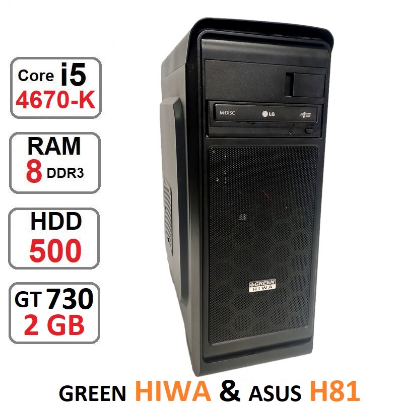 کامپیوتر GREEN HIWA و Core i5 4670k رم8