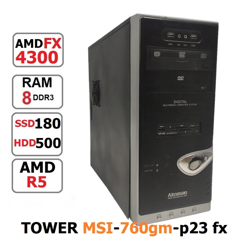 کامپیوتر MSI-760GM AMD FX 4300 رم 8 گیگ