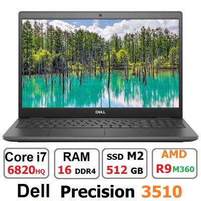لپ تاپ Dell Precision 3510 core i7 6820HQ رم 16 گیگ