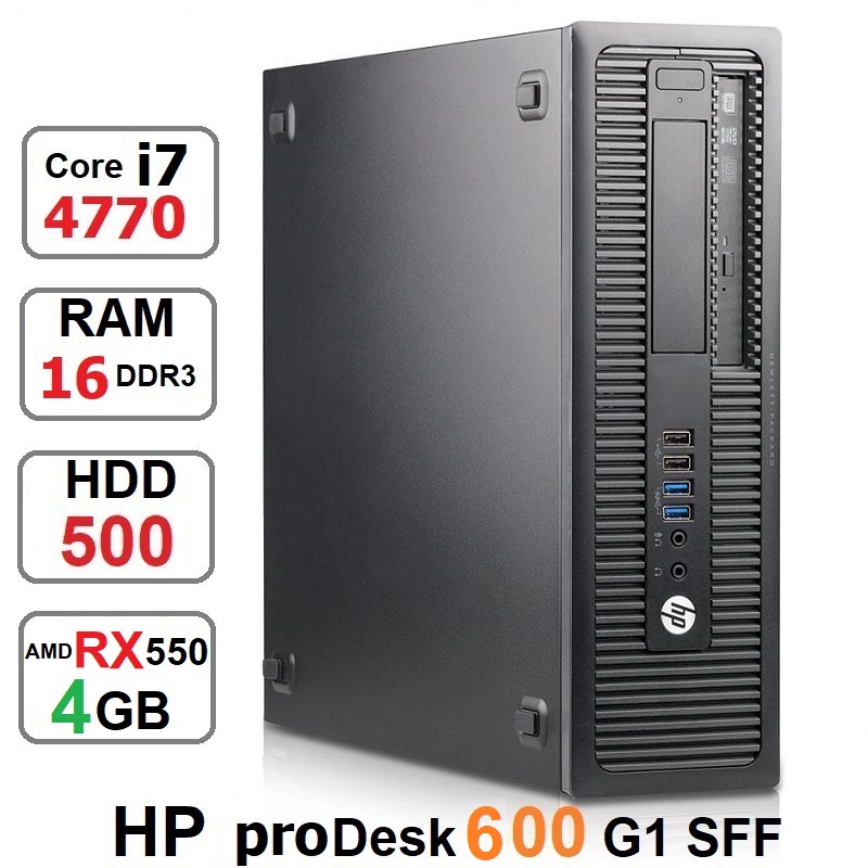 مینی کیس HP ProDesk 600 G1 Core i7 4770 رم 16 گرافیک RX-550