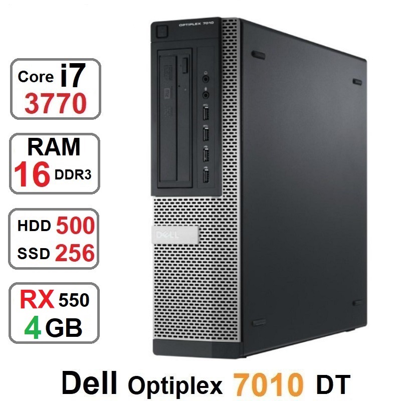 مینی کیس DELL OPTIPLEX 7010 DT Core i7 3770 رم 16 و RX 550