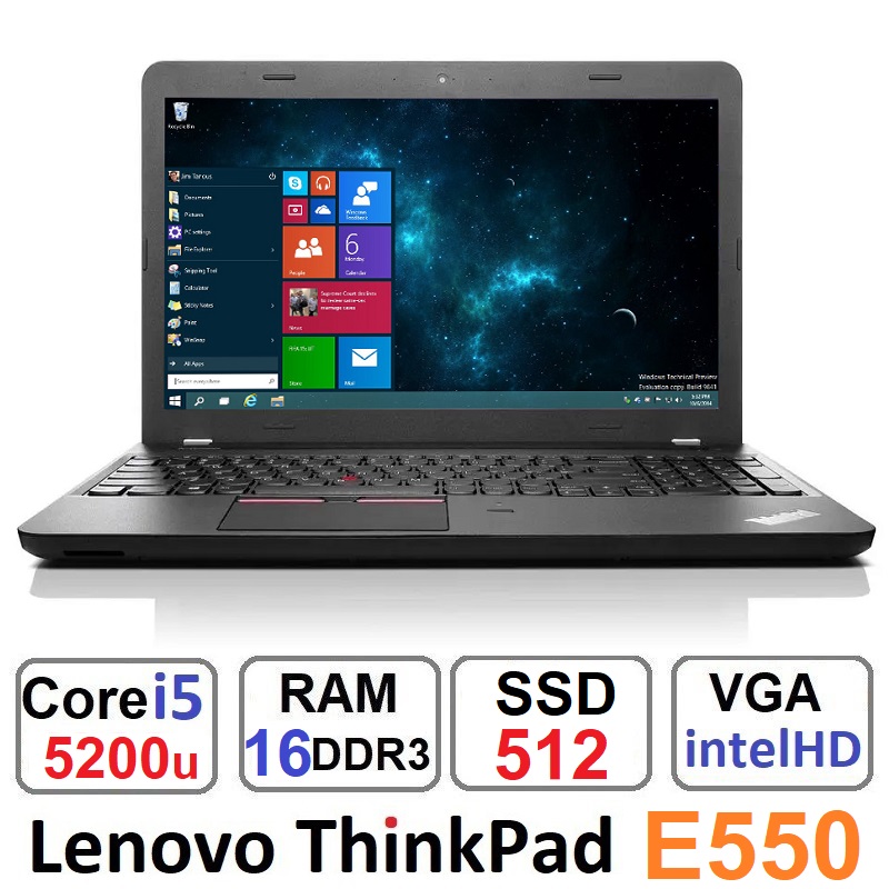 لپ تاپ لنوو Lenovo ThinkPad E550 Core i5 5200u رم16 و 512