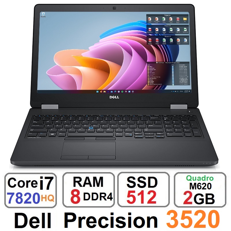 لپتاپ دل Dell Precision 3520 Core i7 7820HQ و SSD 512