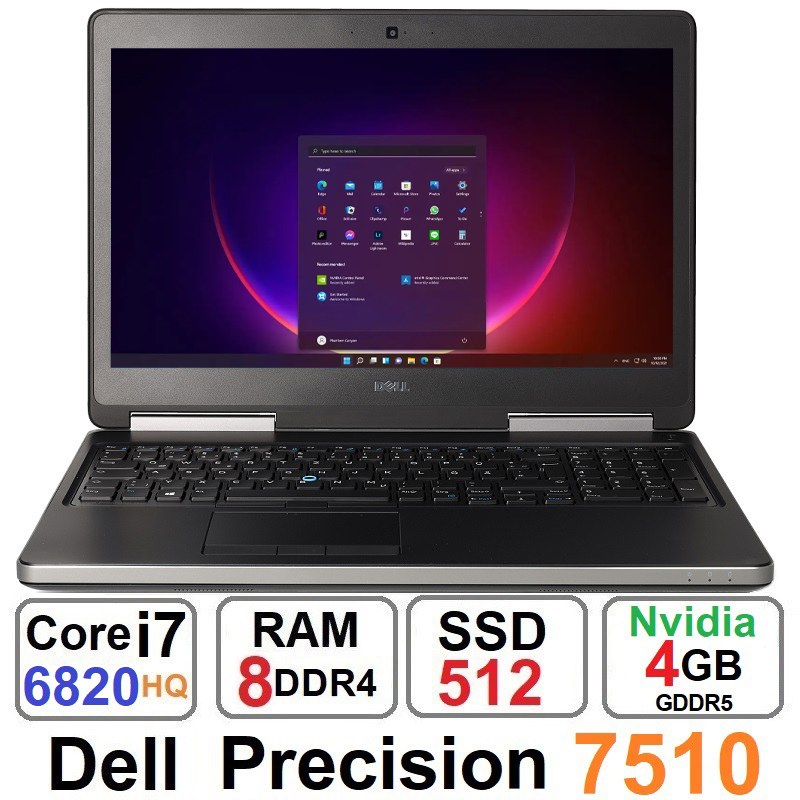 لپتاپ دل Dell Precision 7510 Core i7 6820HQ با SSD512