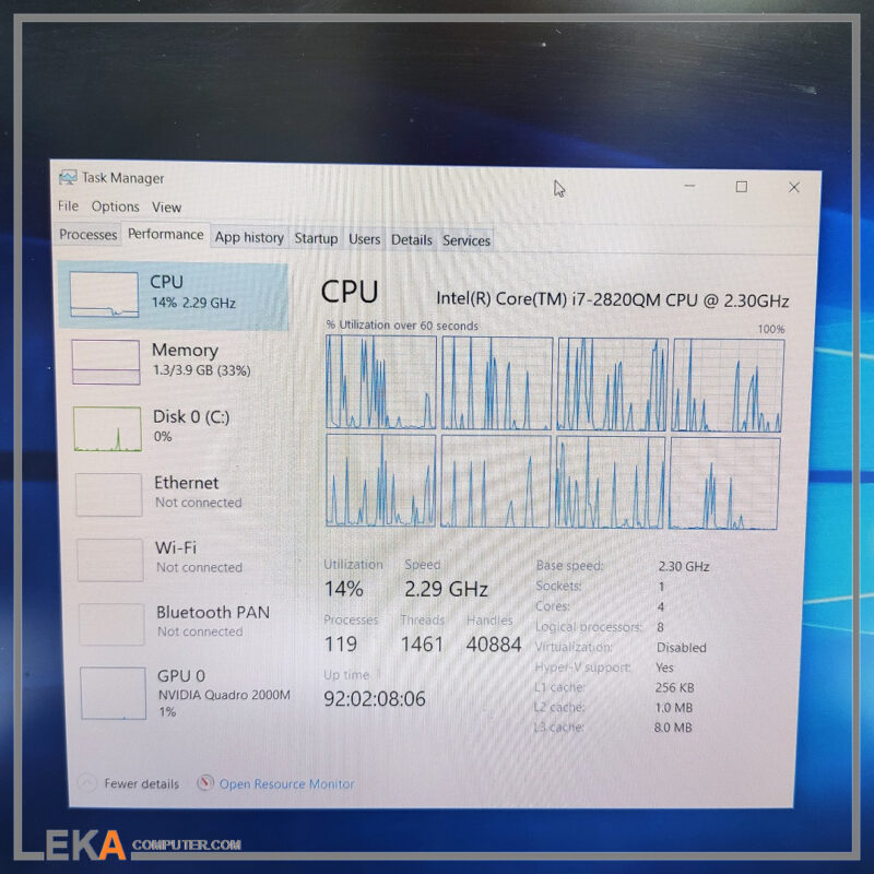 لپ تاپ HP EliteBook 8560w Core i7 2820QM رم 8 گیگ