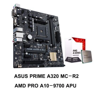 مادربردASUS PRIME A320 MC-R2 و پردازنده AMD A10 9700